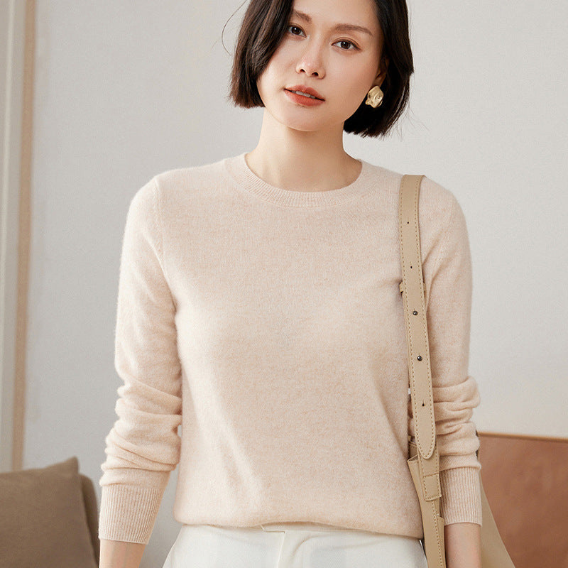 Women's slim cashmere crewneck
