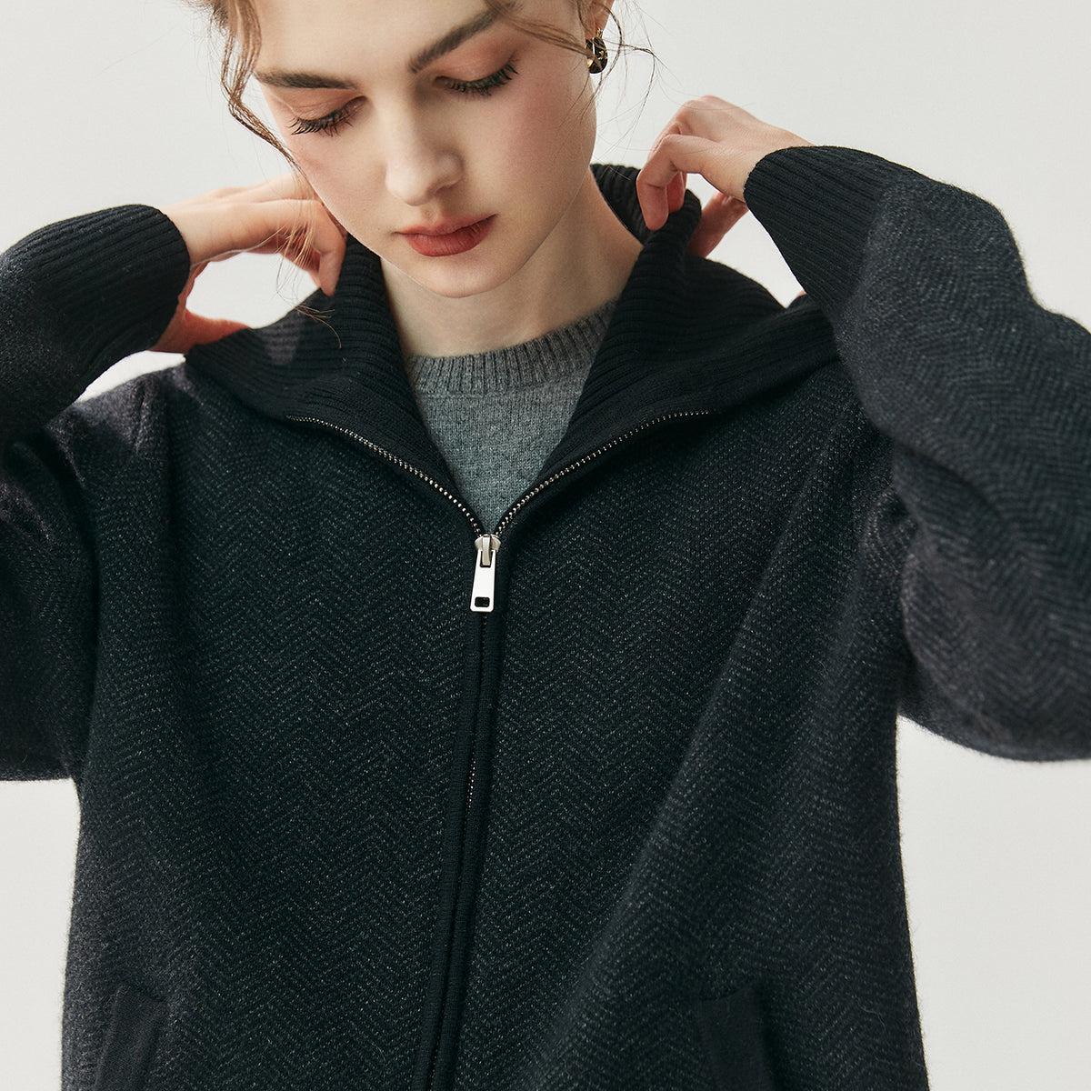 Cardigan + wide-leg pant cashmere lounge set