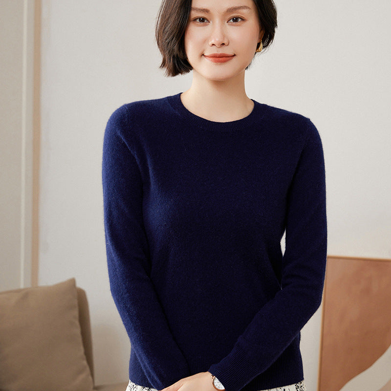 Women's slim cashmere crewneck