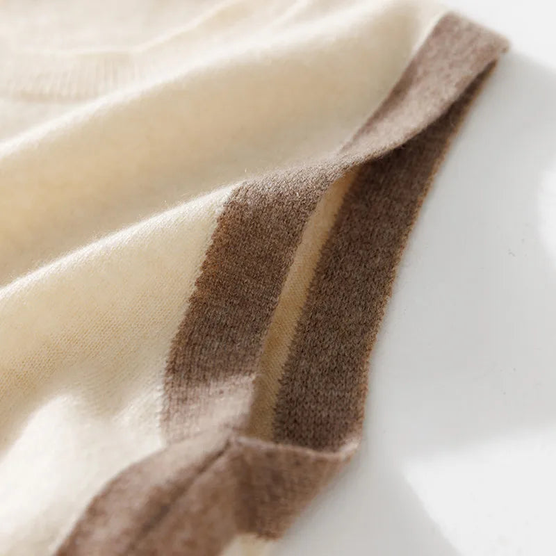 Contrast-Trim Cashmere Vest