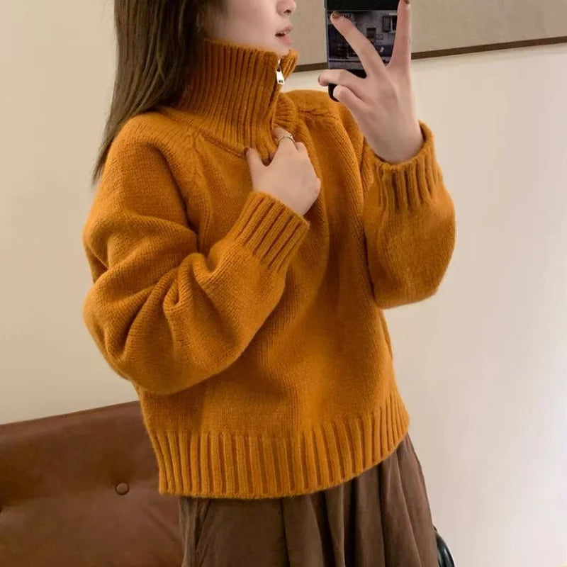 Women's cashmere half-zip