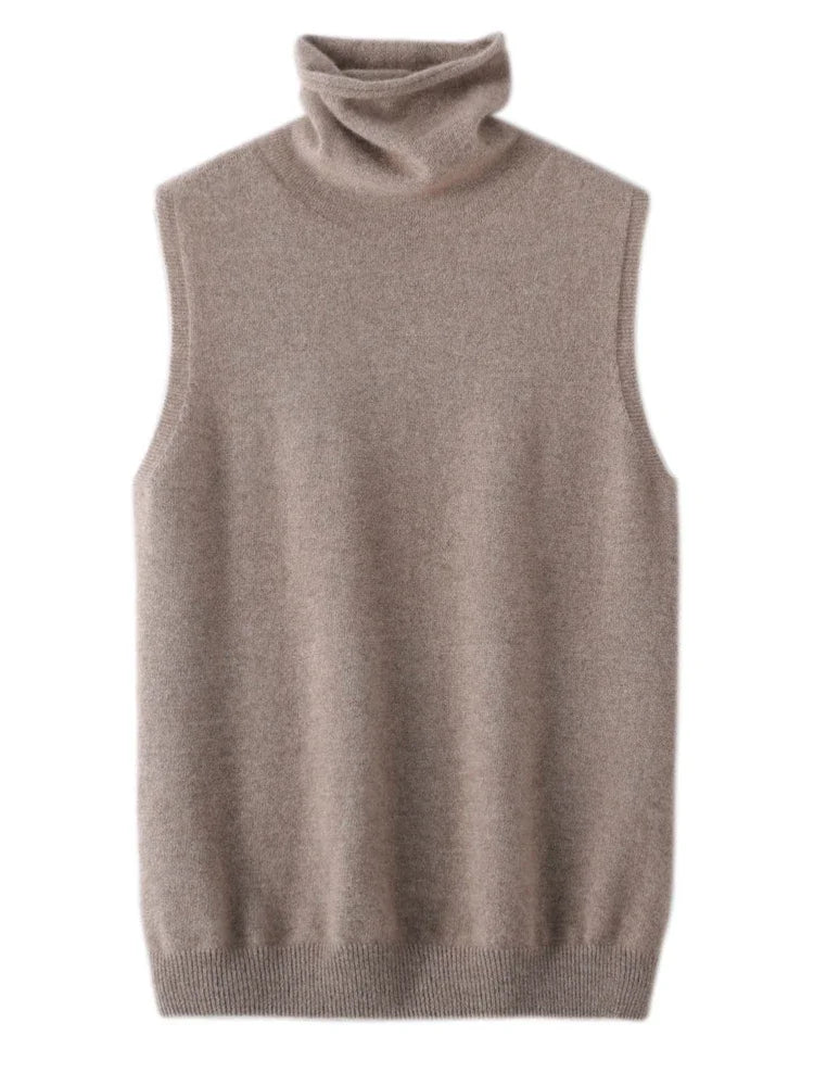 Sleeveless Merino Turtleneck