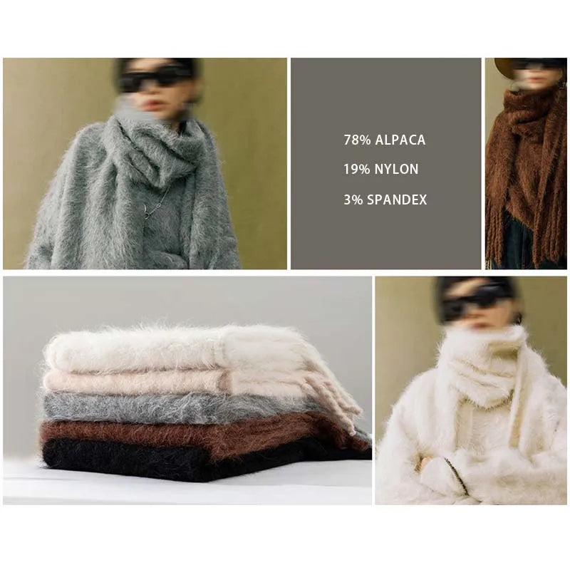 Brushed alpaca scarf