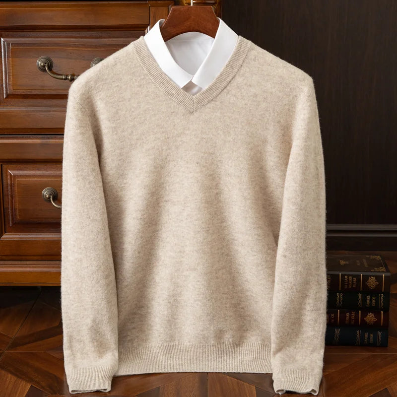 Men's merino V-neck sweater