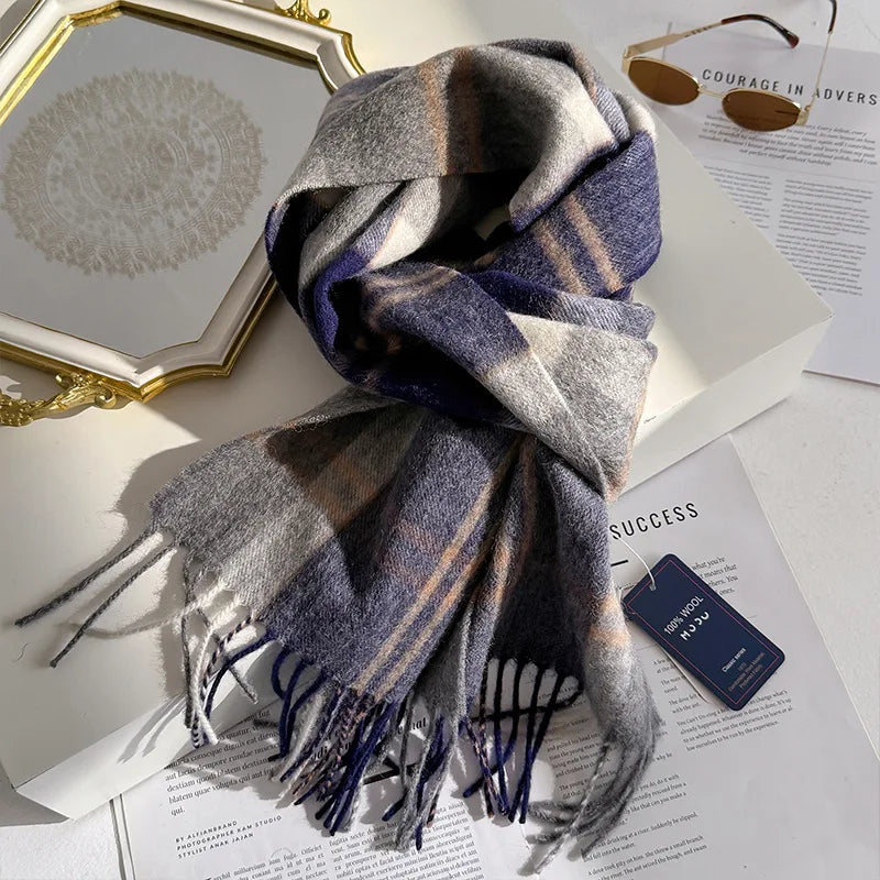 Wool Check Scarf