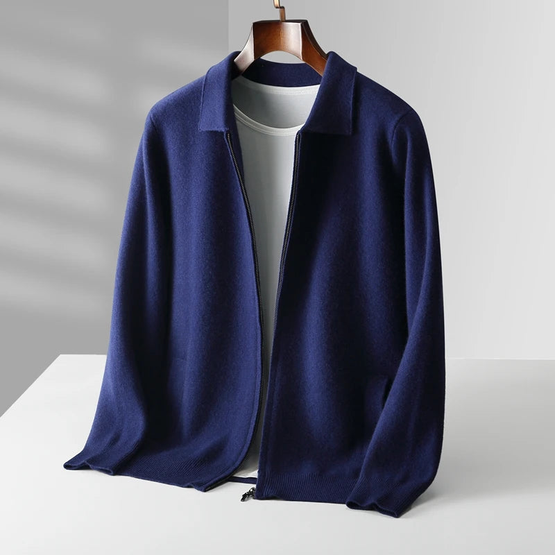 Men's cashmere full-zip cardigan