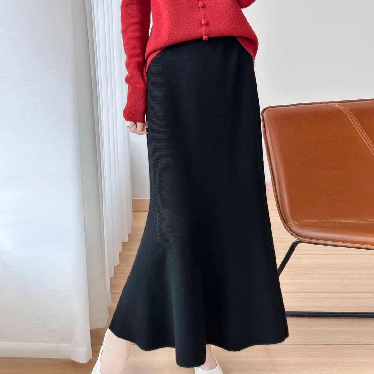 Cashmere Fishtail Skirt