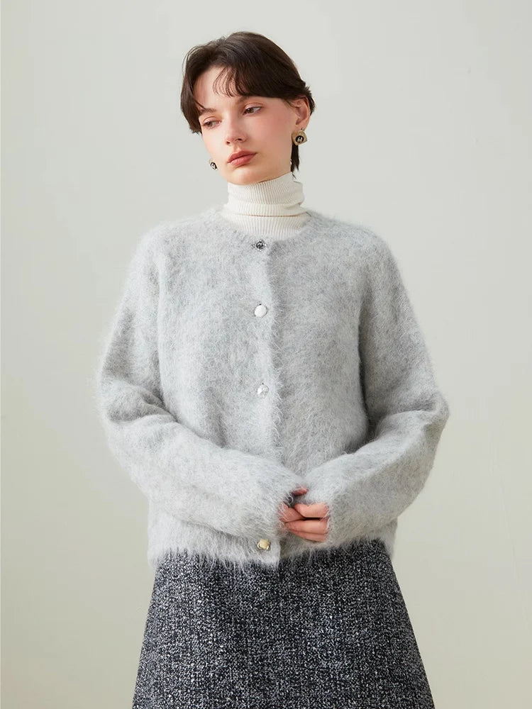 Women's alpaca-blend cardigan