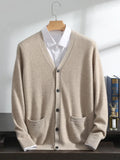 Men's cashmere V-neck cardigan