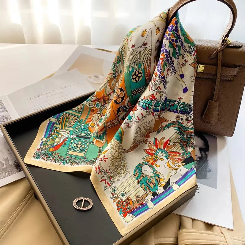 65 cm silk square scarf