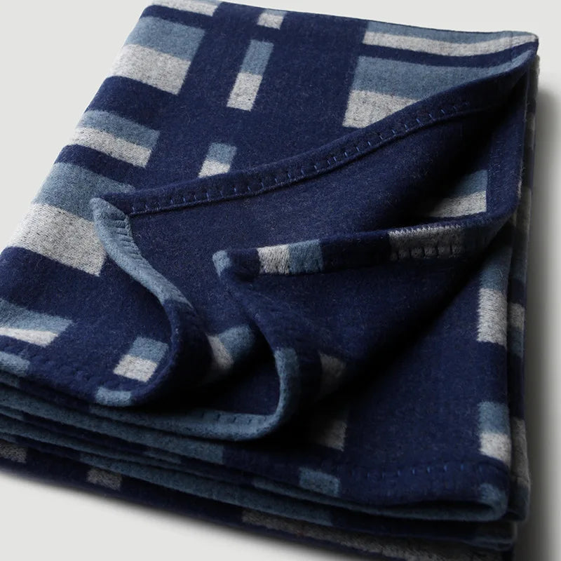 Camel Check Wool Throw