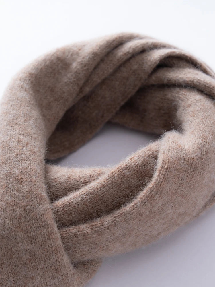 Plain knit baby alpaca scarf