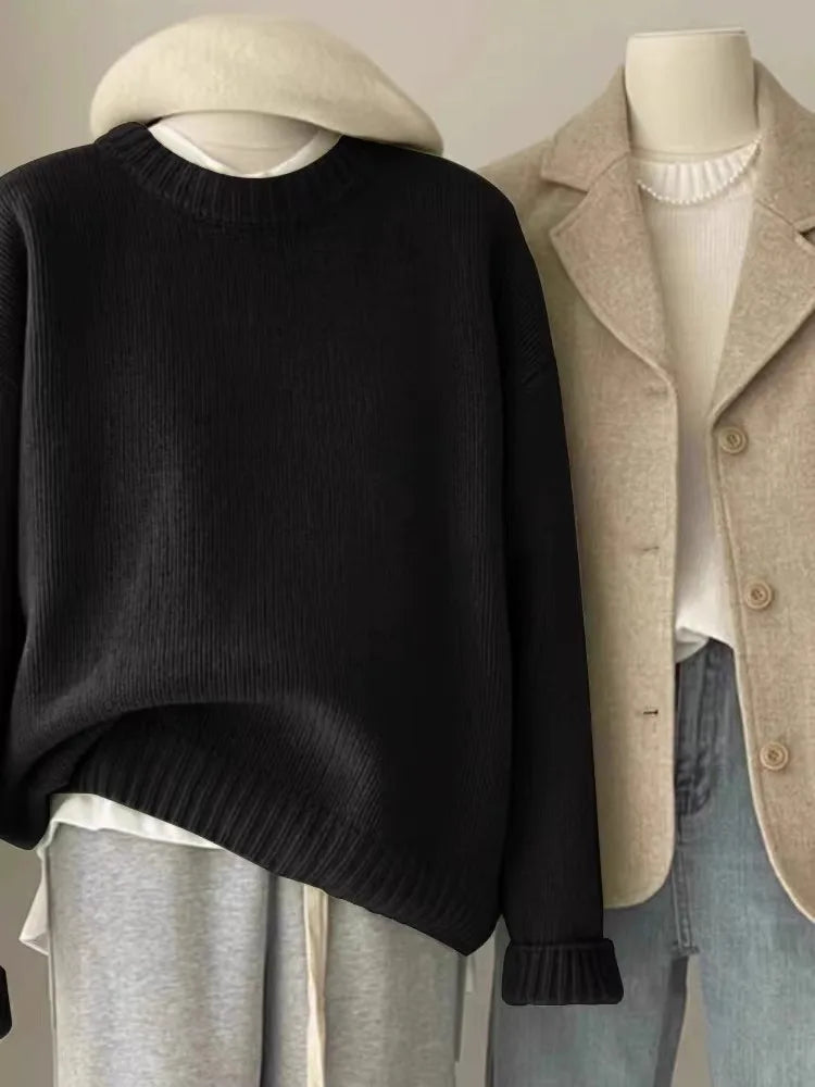 Women's heavyweight relaxed cashmere crew