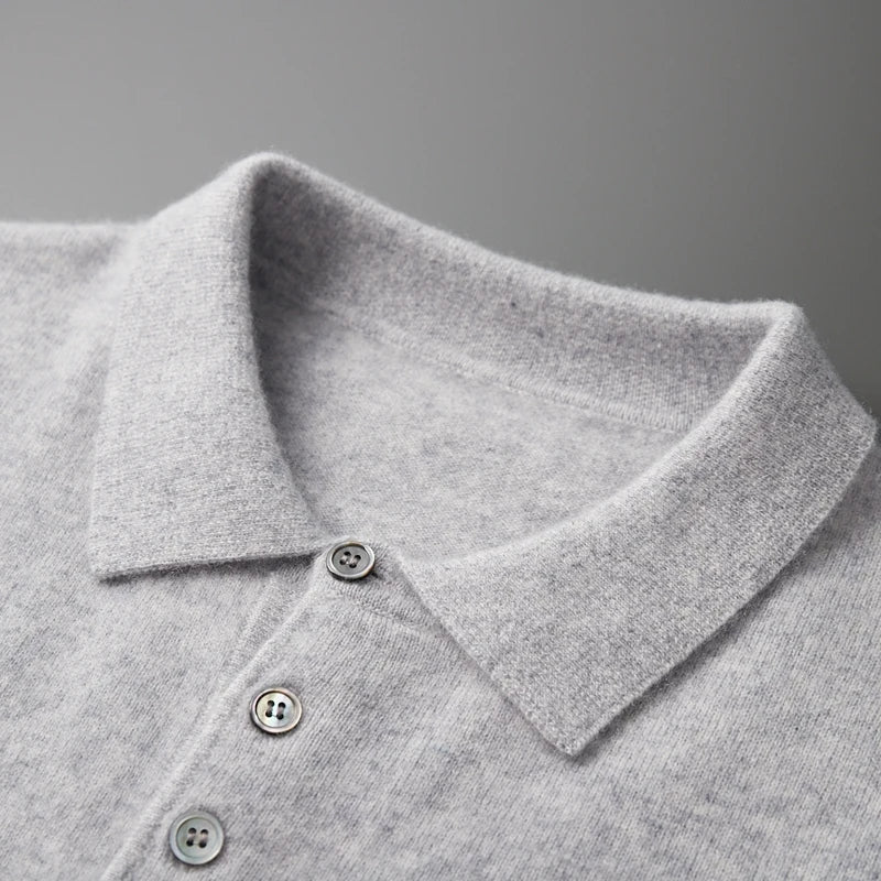 Men's cashmere polo sweater