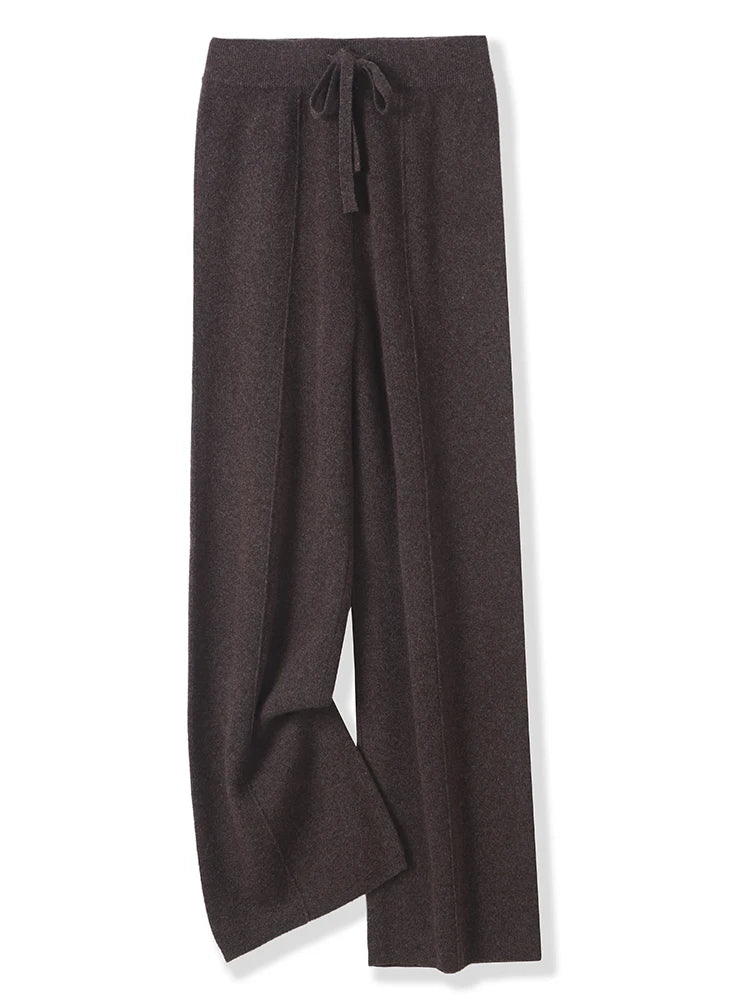 Merino wide-leg knit trousers