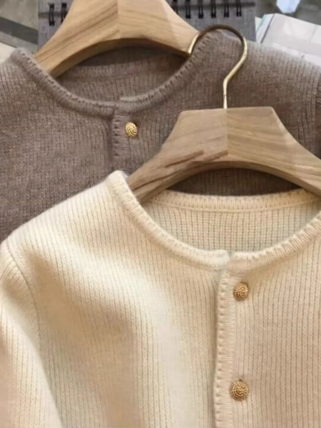 Women's cashmere crew cardigan