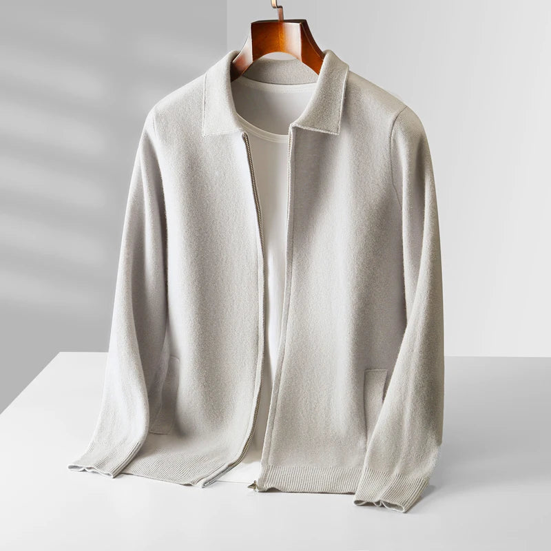 Men's cashmere full-zip cardigan