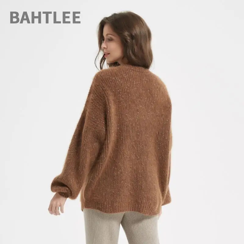 Women's brushed alpaca-blend crewneck