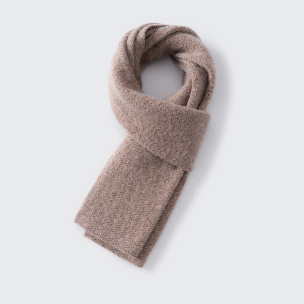 Plain knit baby alpaca scarf