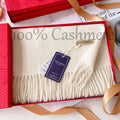 Large cashmere fringed scarf