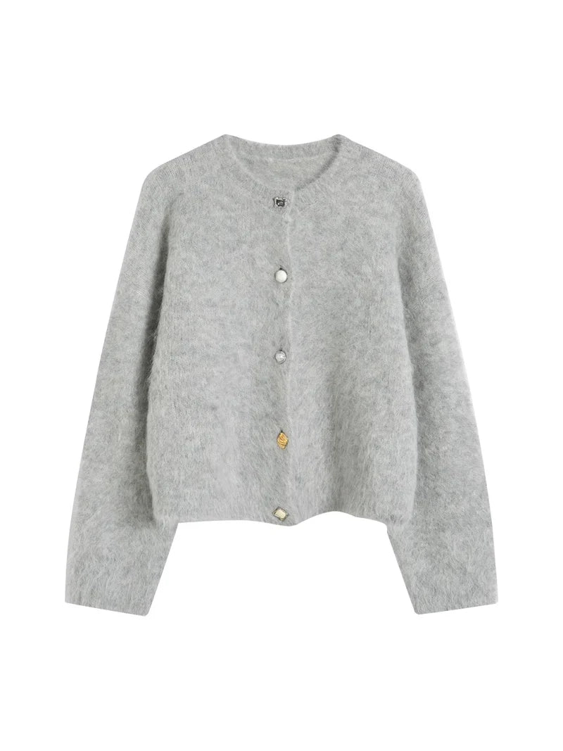 Women's alpaca-blend cardigan