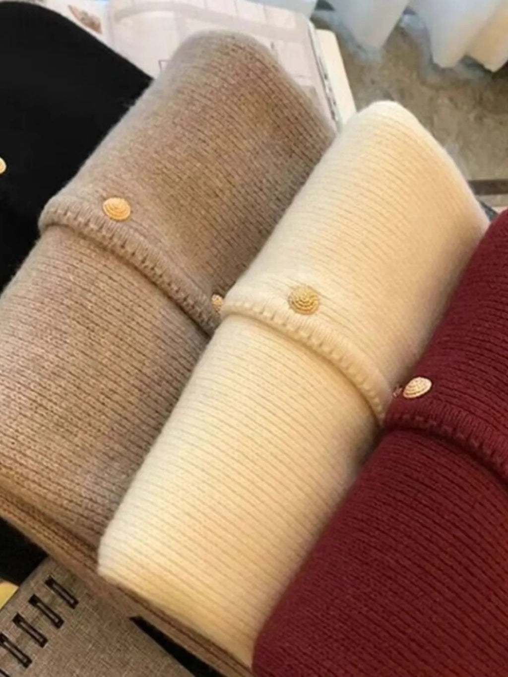 Women's cashmere crew cardigan