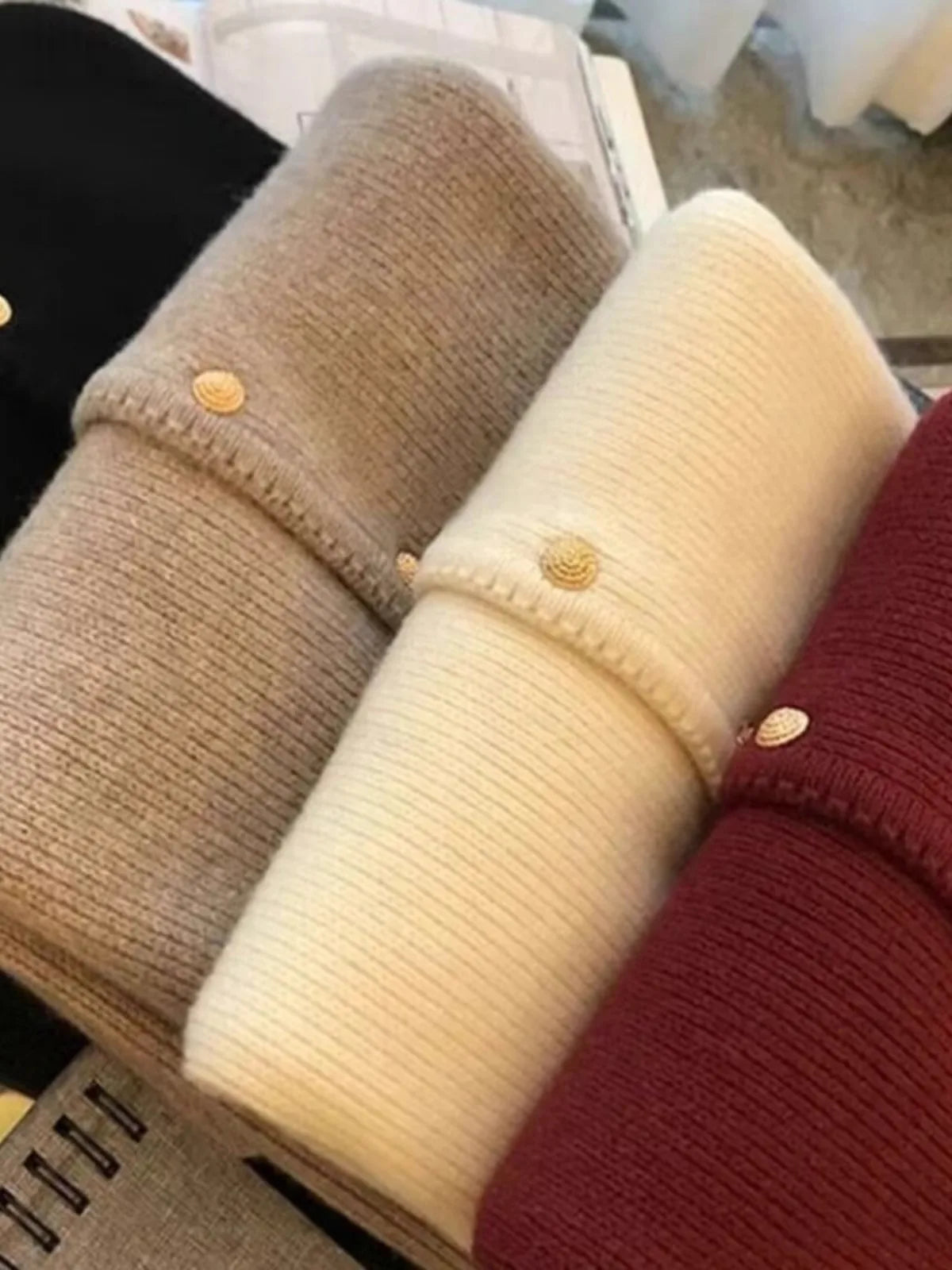 Women's cashmere crew cardigan