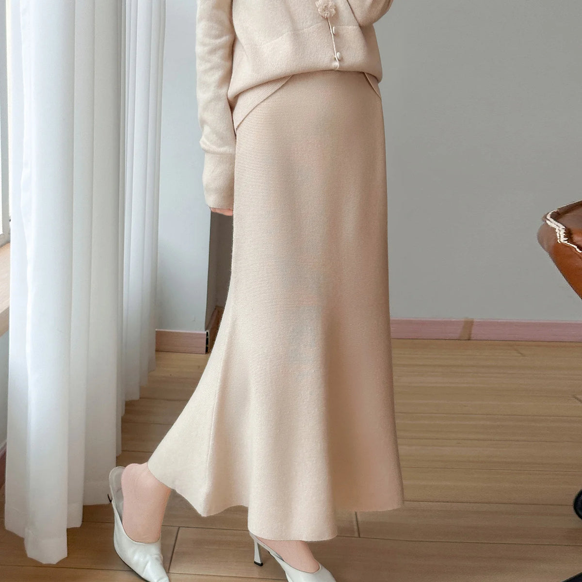 Cashmere Fishtail Skirt