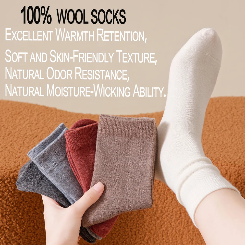 3 pairs merino crew socks