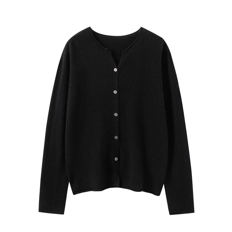 Women's cropped cashmere cardigan