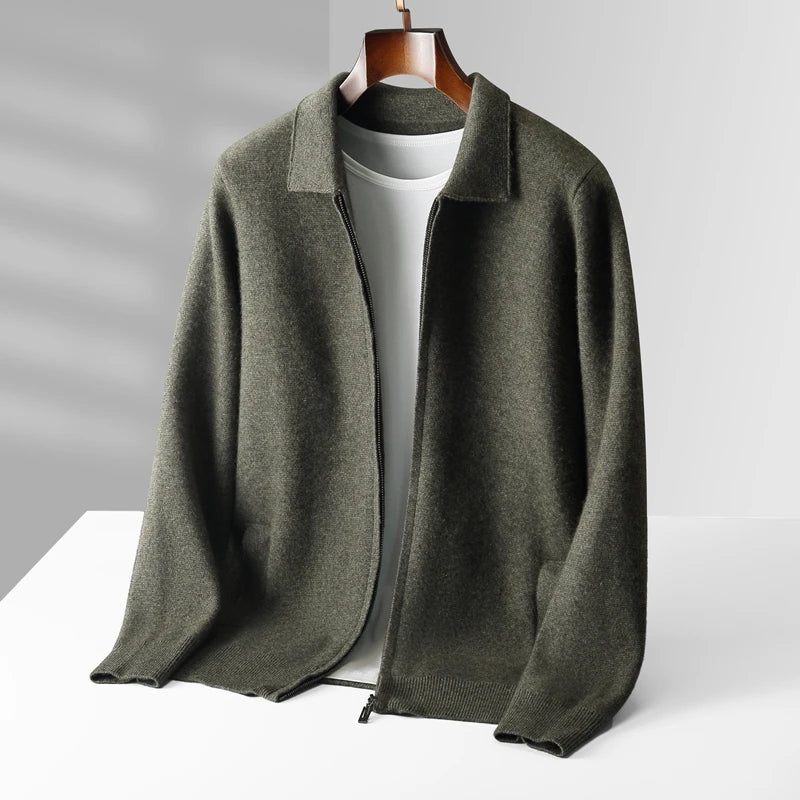 Men's cashmere full-zip cardigan