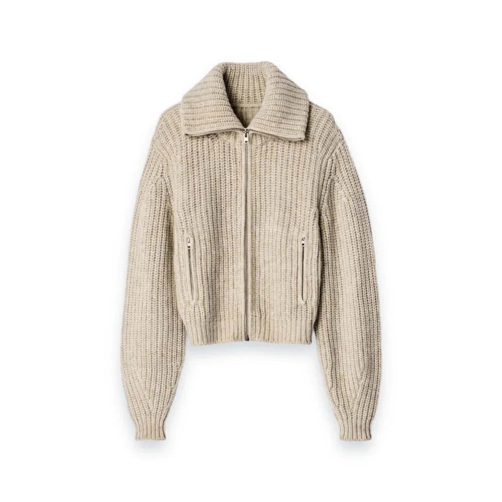 Women's alpaca-yak zip cardigan