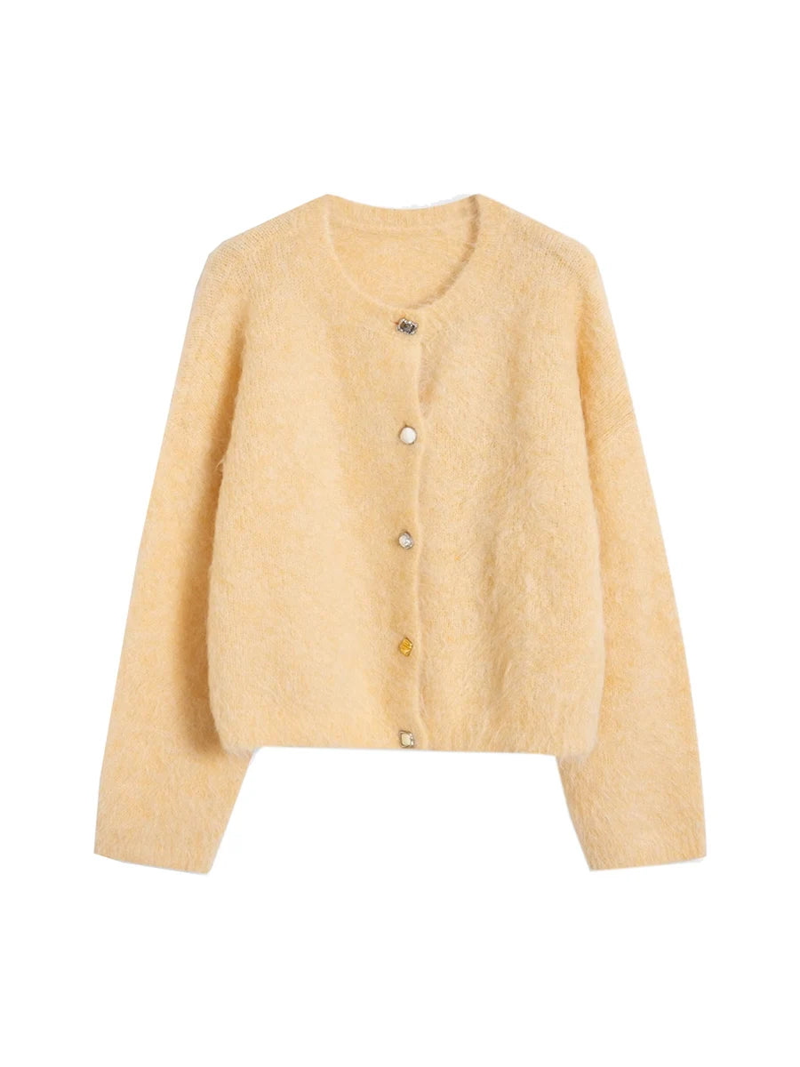 Women's alpaca-blend cardigan
