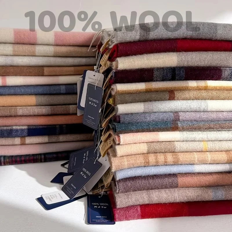 Wool Check Scarf