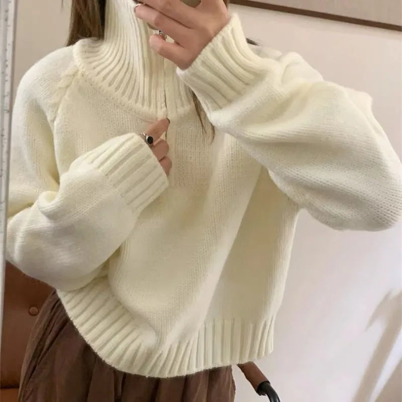 Women's cashmere half-zip