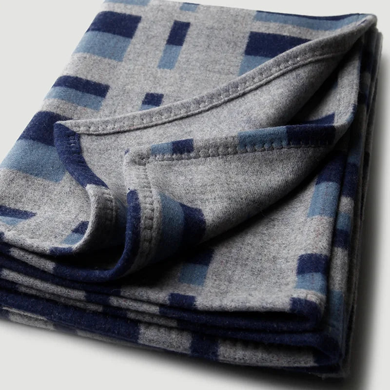 Camel Check Wool Throw