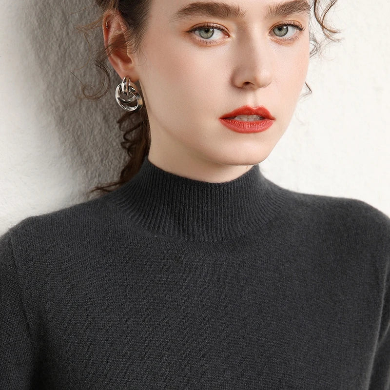 Cashmere Mock-Neck Tee