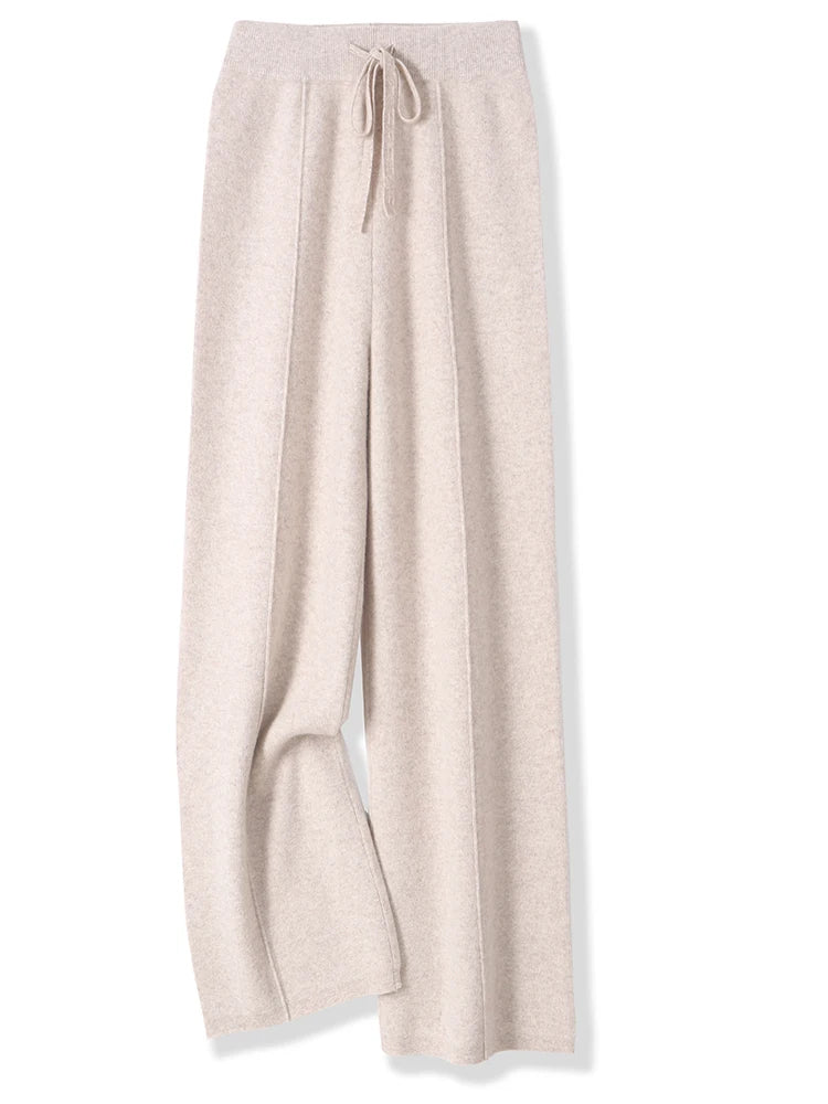 Merino wide-leg knit trousers