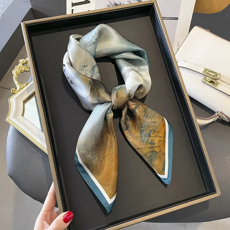 65 cm silk square scarf