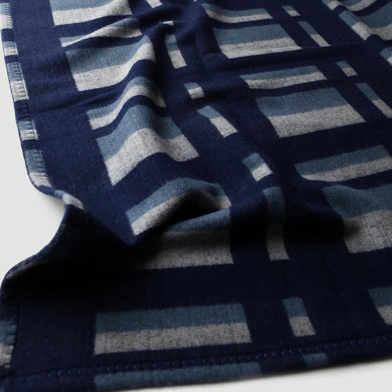 Camel Check Wool Throw