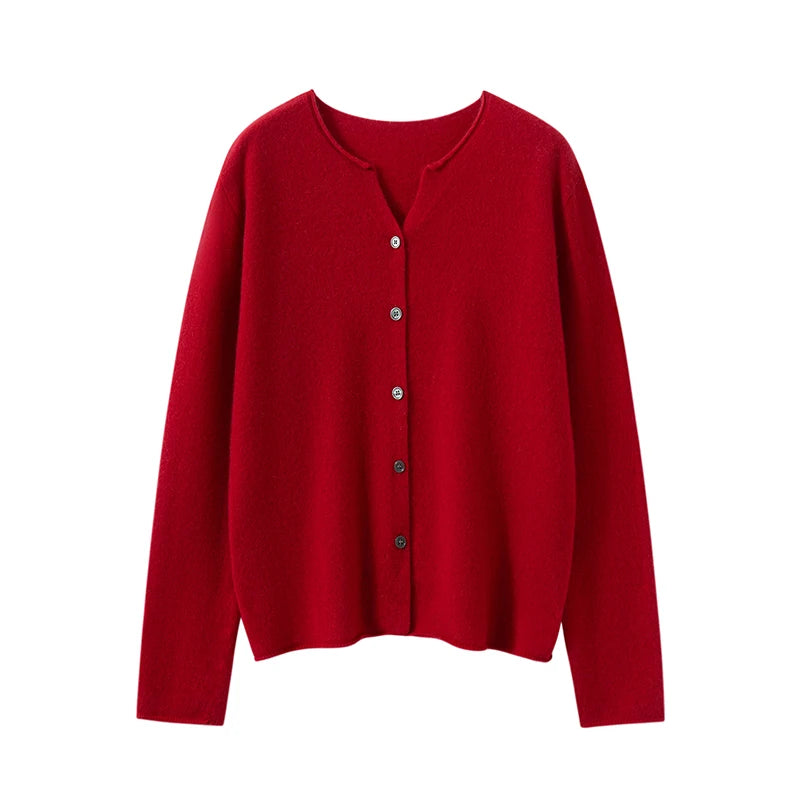 Women's cropped cashmere cardigan