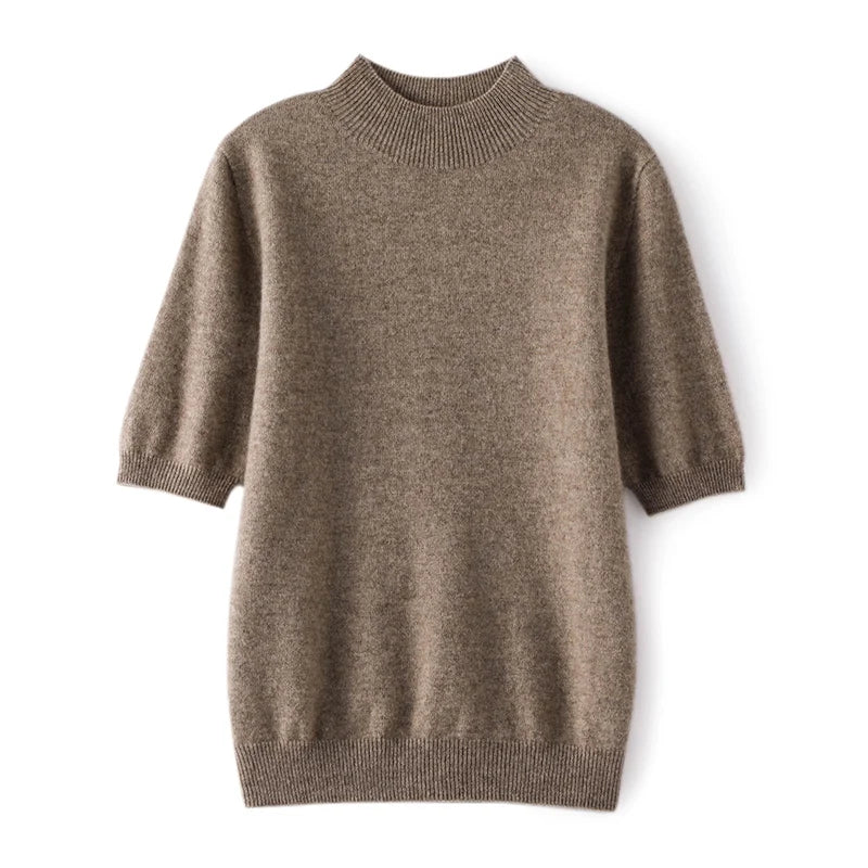 Cashmere Mock-Neck Tee