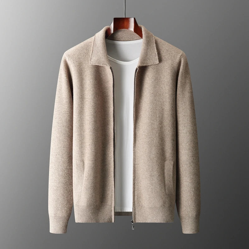 Men's cashmere full-zip cardigan