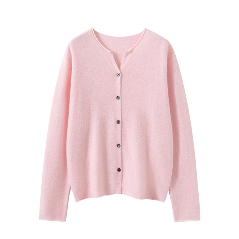 Women's cropped cashmere cardigan