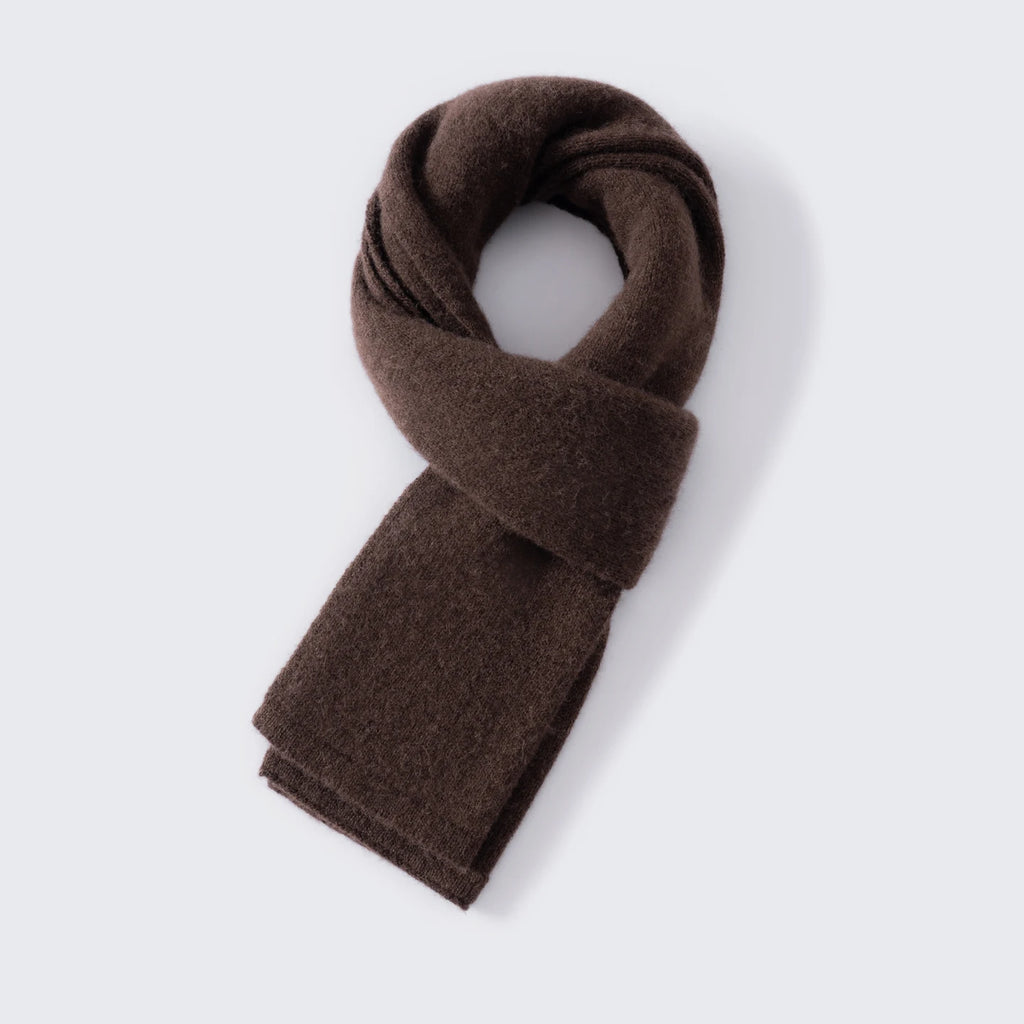 Plain knit baby alpaca scarf