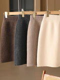 Wool knit mini skirt