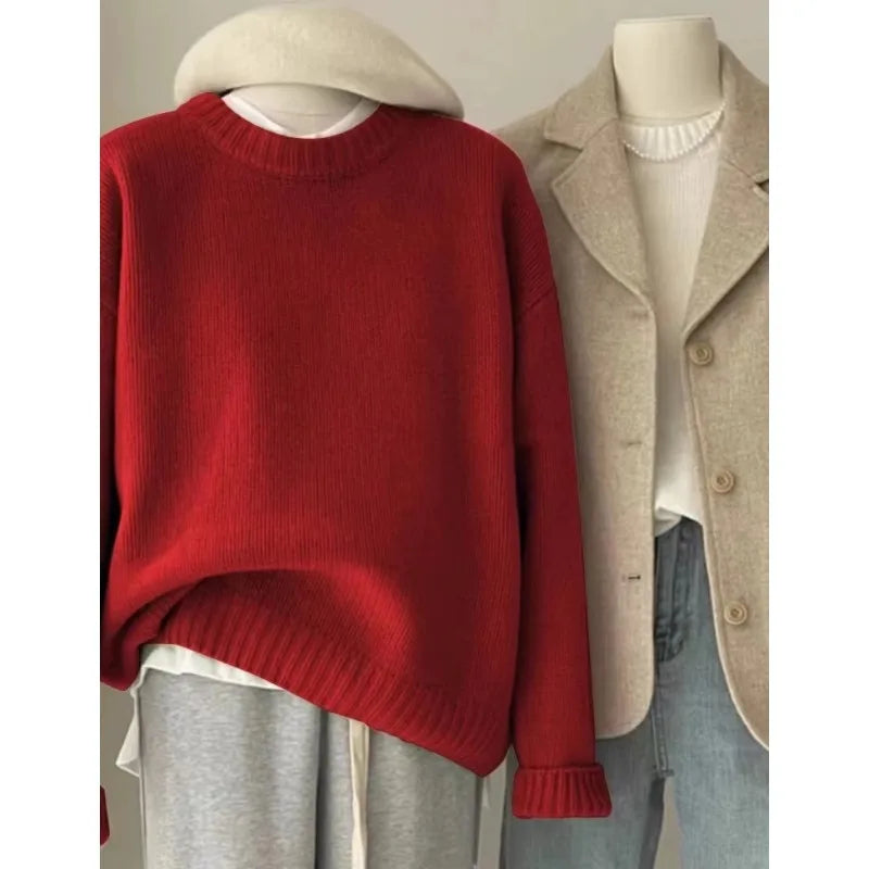Women's heavyweight relaxed cashmere crew