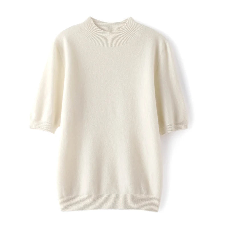 Cashmere Mock-Neck Tee