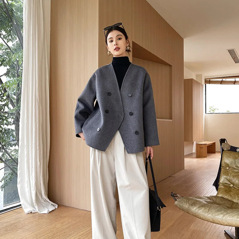 Women's double-faced cashmere jacket