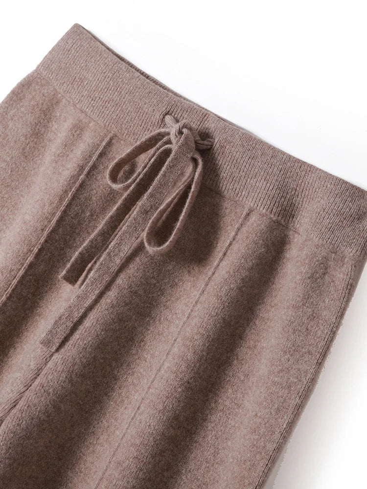 Merino wide-leg knit trousers